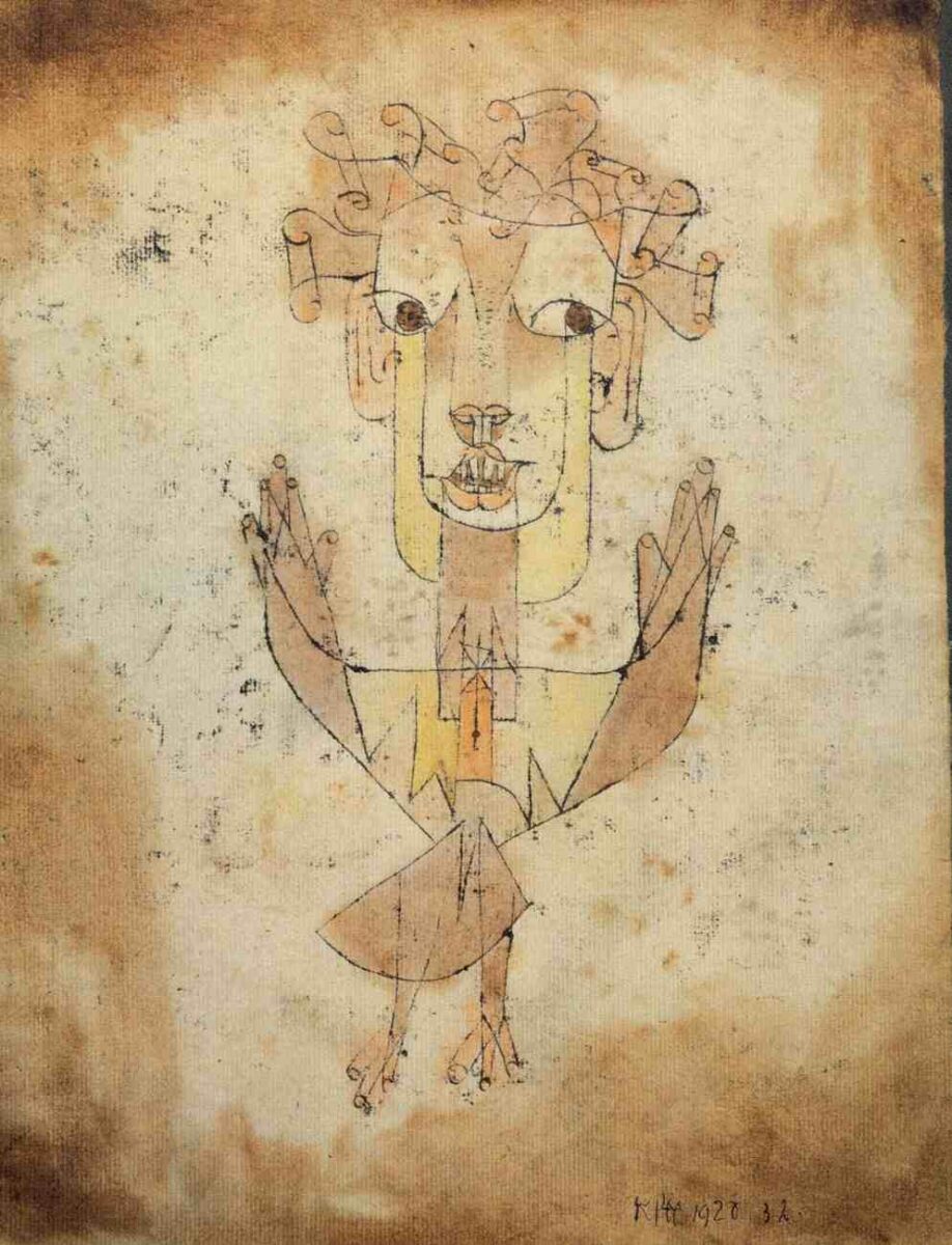 LA MUCHEDUMBRE REAPARECERÁ SIEMPRE (2022) de Carolina Astudillo. 3 "Angelus novus" (1920). Paul Klee. La muchedumbre reaparecerá siempre. Carolina Astudillo. estrellamillansanjuan.es