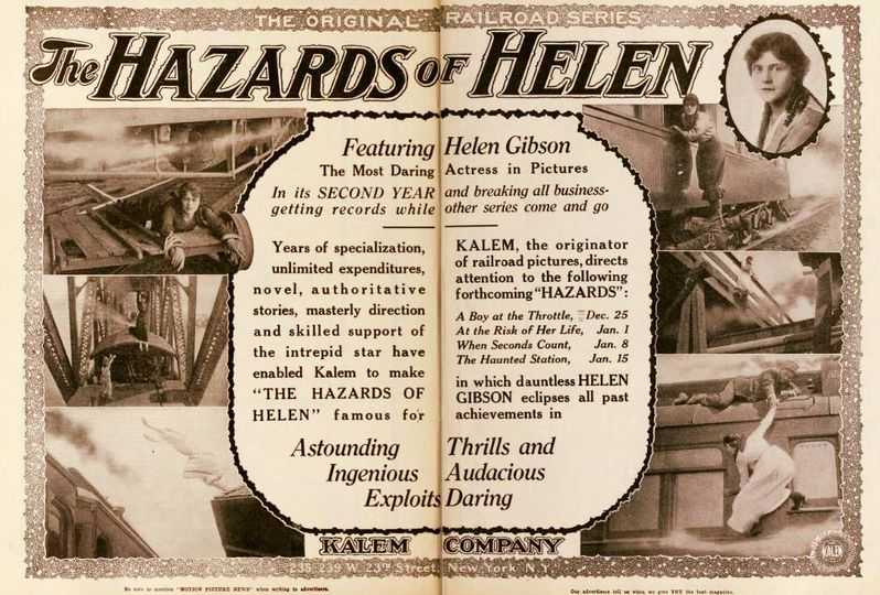 The Hazards of Helen (1914-17). El serial más extenso. La heroína Helen Holmes. Feminismo en el cine mudo. estrellamilansanjuan.es