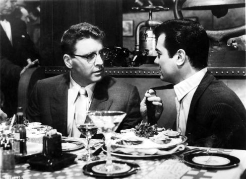 Hunsecker y Falco en restaurante. Chantaje en Broadway (Sweet Smell of Succes). Alexander Mackendrick. estrellamillansanjuan.es