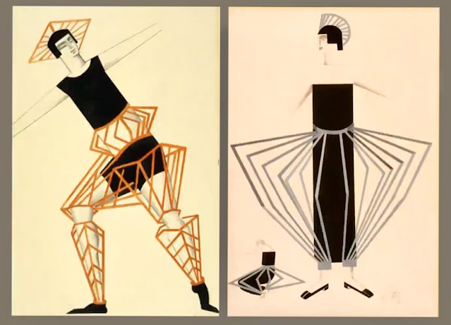Diseños de vestuario para la película, de Aleksandra Ekster. Cine soviético. Aelita. estrellamillansanjuan.es