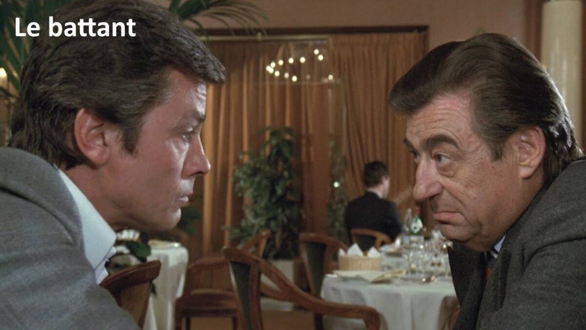 Alain Delon y François Périer en Le Battant (1983). Alain Delon. El Polar francés. estrellamillansanjuan.es