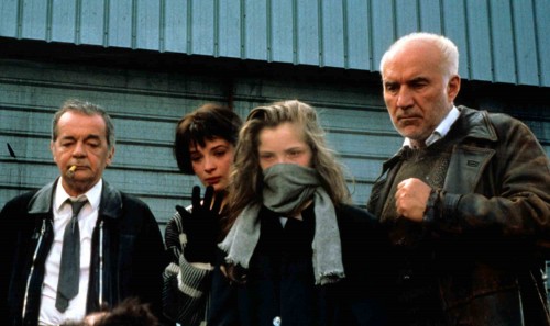 Serge Reggiani, Juliette Binoche, Julie Delpy y Michel Piccoli en Mauvais Sang (1986). Léos Carax. El Polar francés. estrellamillansanjuan.es