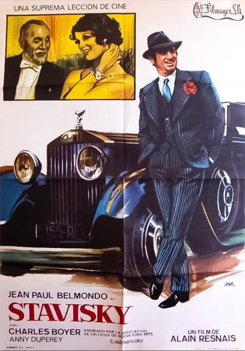 Cartel de Stavisky. Alain Resnais. El Polar francés. estrellamillansanjuan.es