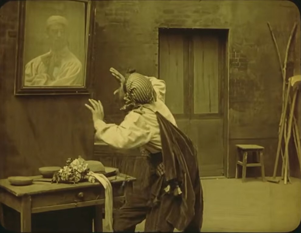 LA DANNAZIONE DI CAINO (1911). Luigi Maggi. Pantalla dividida en el cine. Split screen. estrellamillansanjuan.es