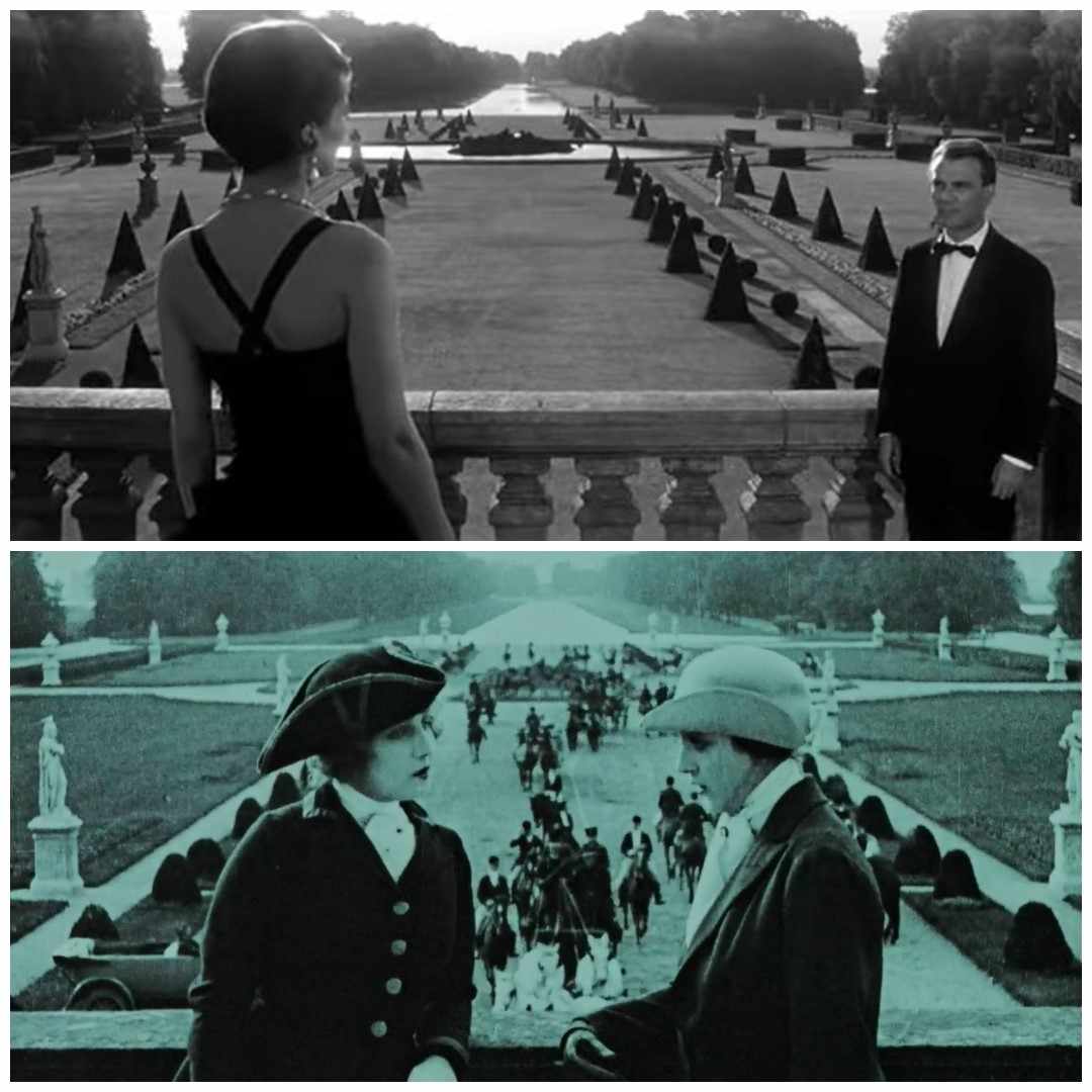 Asociación fotogramas Jardines del Palacio de Nymphenburg entre Koenigsmark y L'Anée dernière à Mariebad. Alain Resnais. Koenigsmark. Léonce Perret. estrella millansanjuan.es