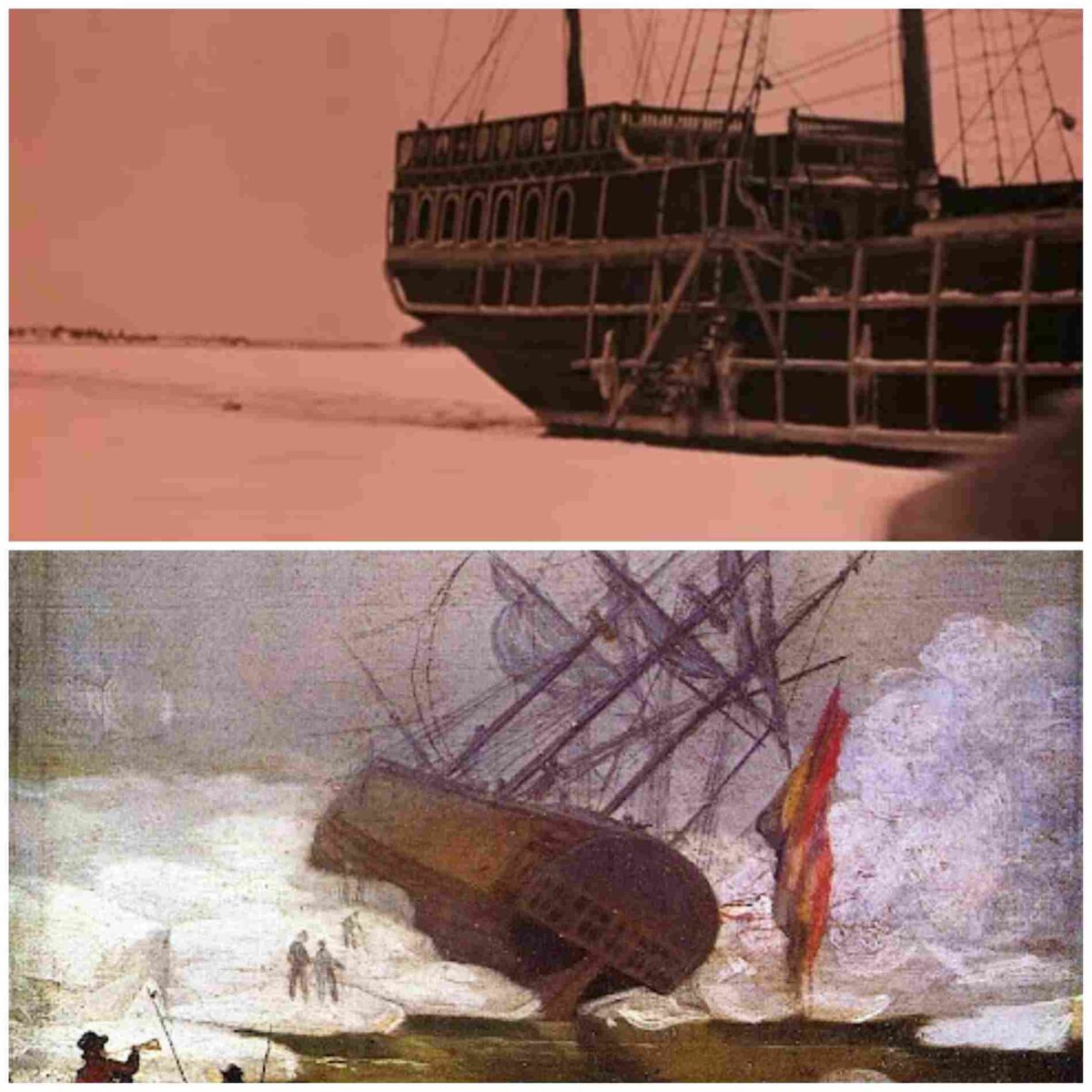 EL TESORO DE ARNE (1919) de Mauritz Stiller 13 El tesoro de Arne. Herr Arnes pengar. Mauritz Stiller. Comparación con Naufragio en el mar de hielo. Caspar David Friedrich