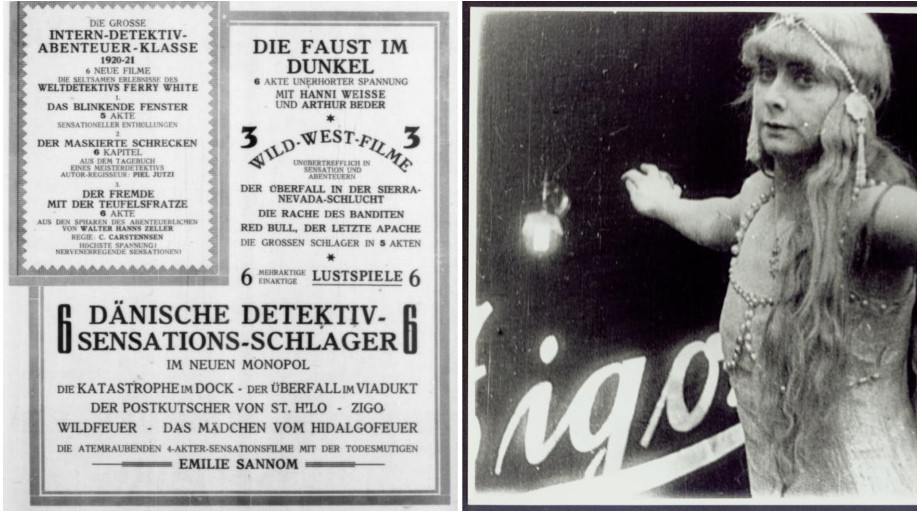 Programación de películas de Emilie Sannom. Der Kinematograph. Emilie Sannom. La temeraria del cine. estrellamillansanjuan.es