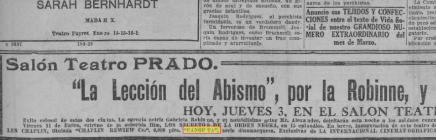 Panopta estreno en La Habana, Diario de la Marina. Emilie Sannom. La temeraria del cine. estrellamillansanjuan.es