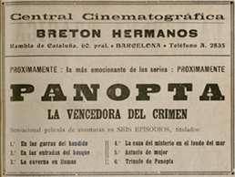 Panopta en Barcelona. Emilie Sannom. La temeraria del cine. estrellamillansanjuan.es