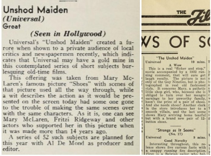 Noticias del corto satírico de Shoes, The Unshod Maiden. LOIS WEBER. estrellamillansanjuan.es