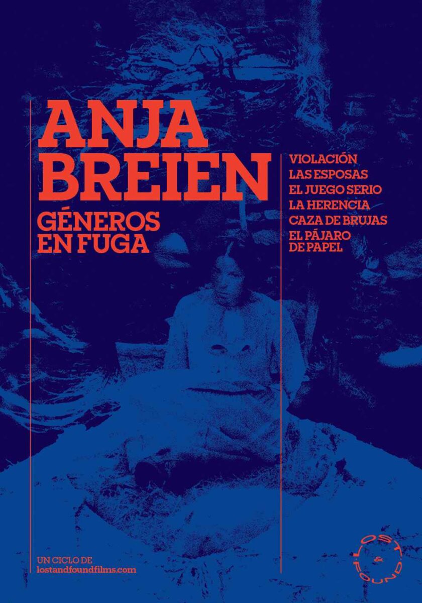 Cartel anunciador de Lost and Found de la Retrospectiva de Anja Breien. Géneros en fuga y sus seis películas programadas. En el fondo la película Caza de brujas. ANJA BREIEN. estrellamillansanjuan.es