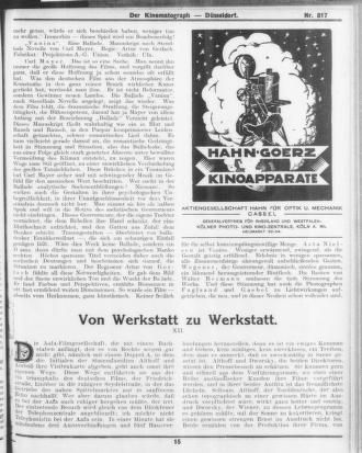 Crítica de Vanina en Der Kinematograph. VANINA (1922). Arthur von Gerlach. estrellamillansanjuan.es