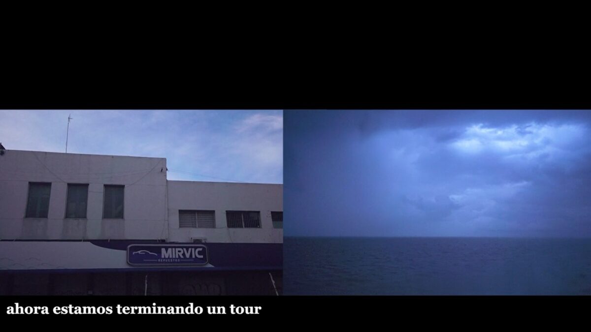 Pantalla dividida taller y mar. NOCTURNOS DE MONTEVIDEO DE MÍ MISMA (2026). Lucía Seles. estrellamillansanjuan.es