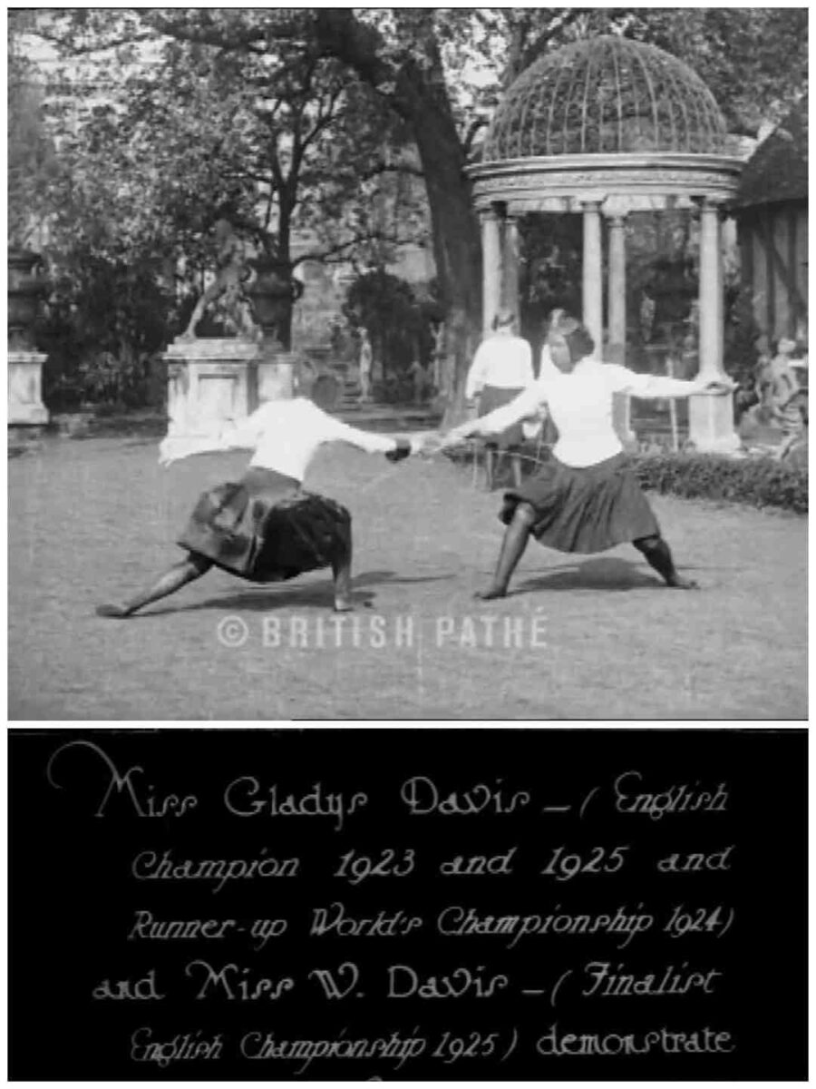 Esgrima didáctico. British Pathé. Glady Davis. 1925