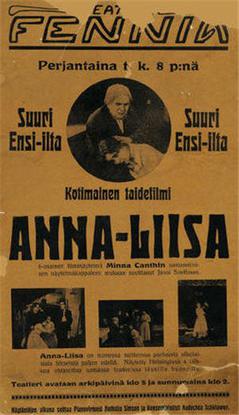 ANNA-LIISA (1922) de Teuvo Puro y Jussi Snellman 21 Cartel de Anna-Liisa.