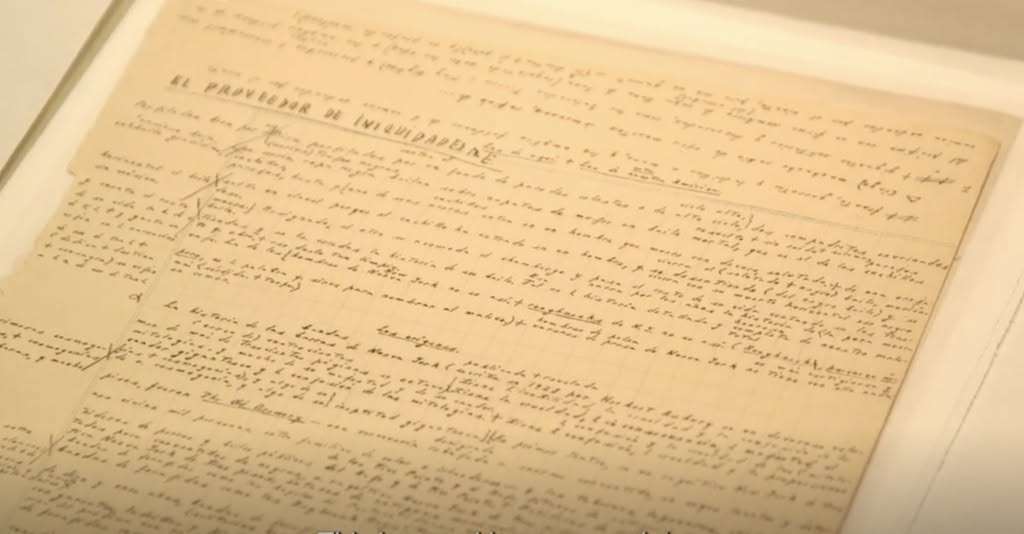 Manuscrito de Borges en el archivo de la colección de la fundación en Nueva York. Biografía de Jorge Luis Borges (2026). Mariano Llinás. El Pampero Cine. estrellamillansanjuan.es